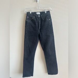 AGOLDE Riley High Rise Straight Crop in Black Pepper - size 25 jeans